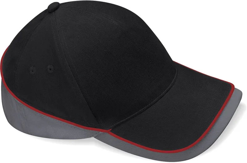 Καπέλο Teamwear Beechfield B171 Black/Graphite Grey/Classic Red