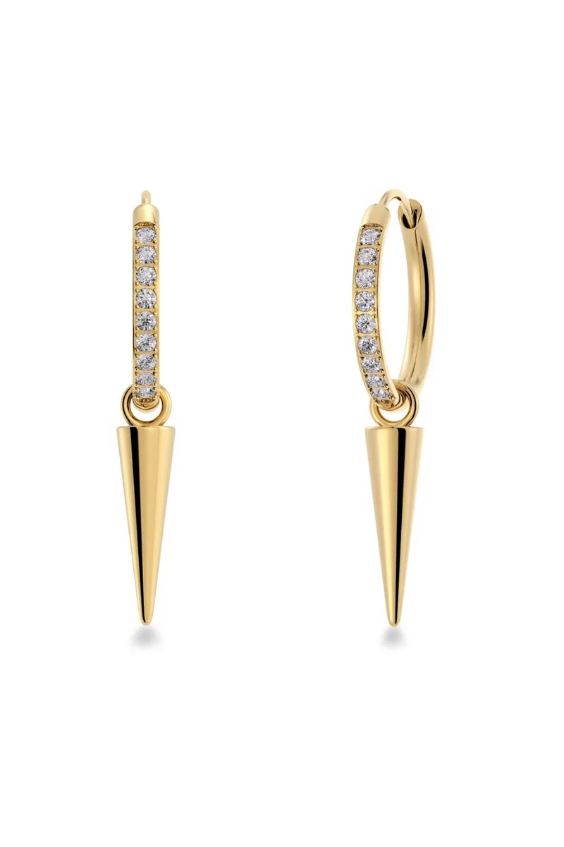 EDBLAD γυναικεία σκουλαρίκια "Peak Hoops Sparkle Χρυσό" - 127065