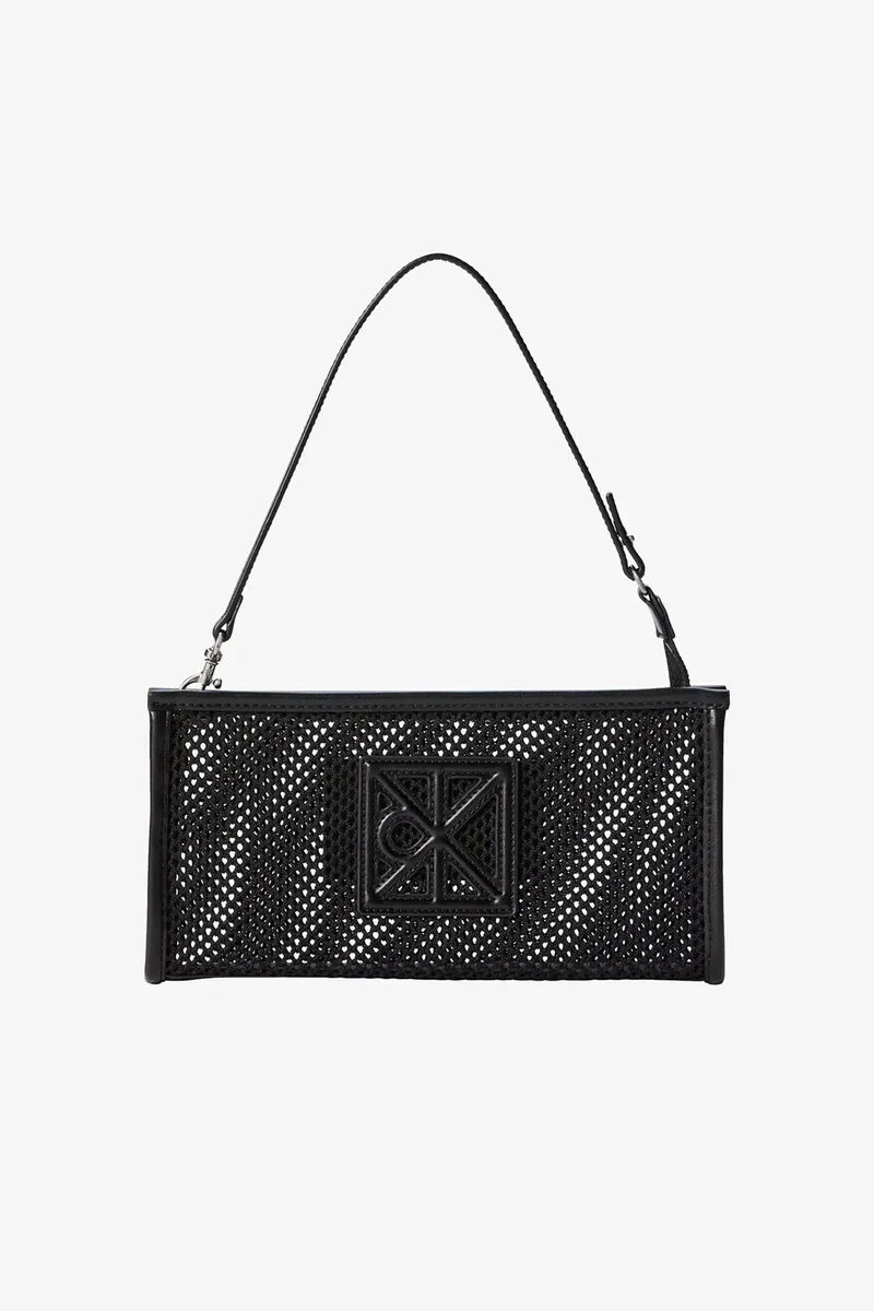 Calvin Klein Jeans γυναικείο mini bag με διάτρητο σχέδιο και monogram - LV04F1136G Μαύρο