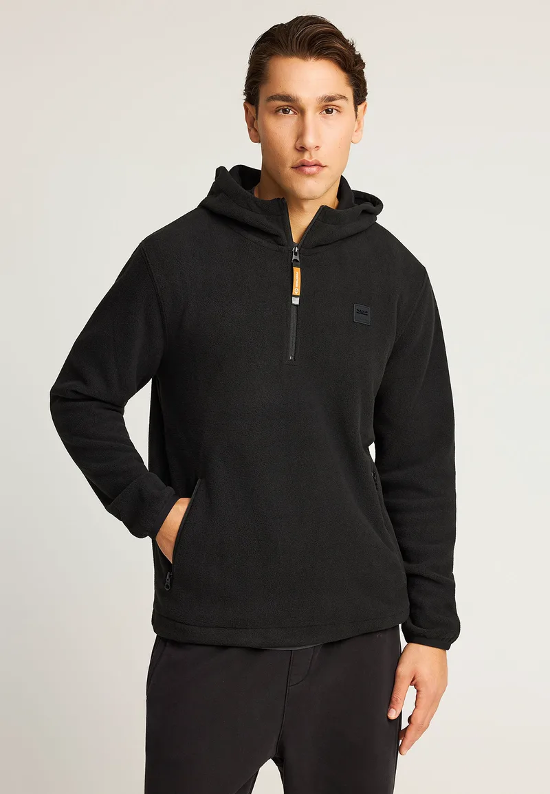 Fleece φούτερ με κουκούλα