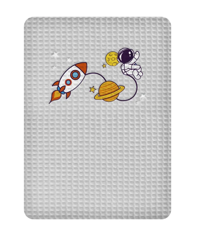 Κουβέρτα Πικέ Αγκαλιάς Adam Home Space Grey 80x110