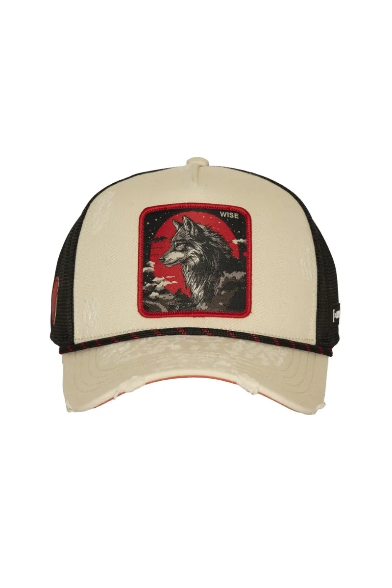 CAPSLAB Wise Wolf Trucker Καπέλο CL/BEA3/1/PCT/WISB -Μπεζ -CL/BEA3/1/PCT/WIS-BEIGE