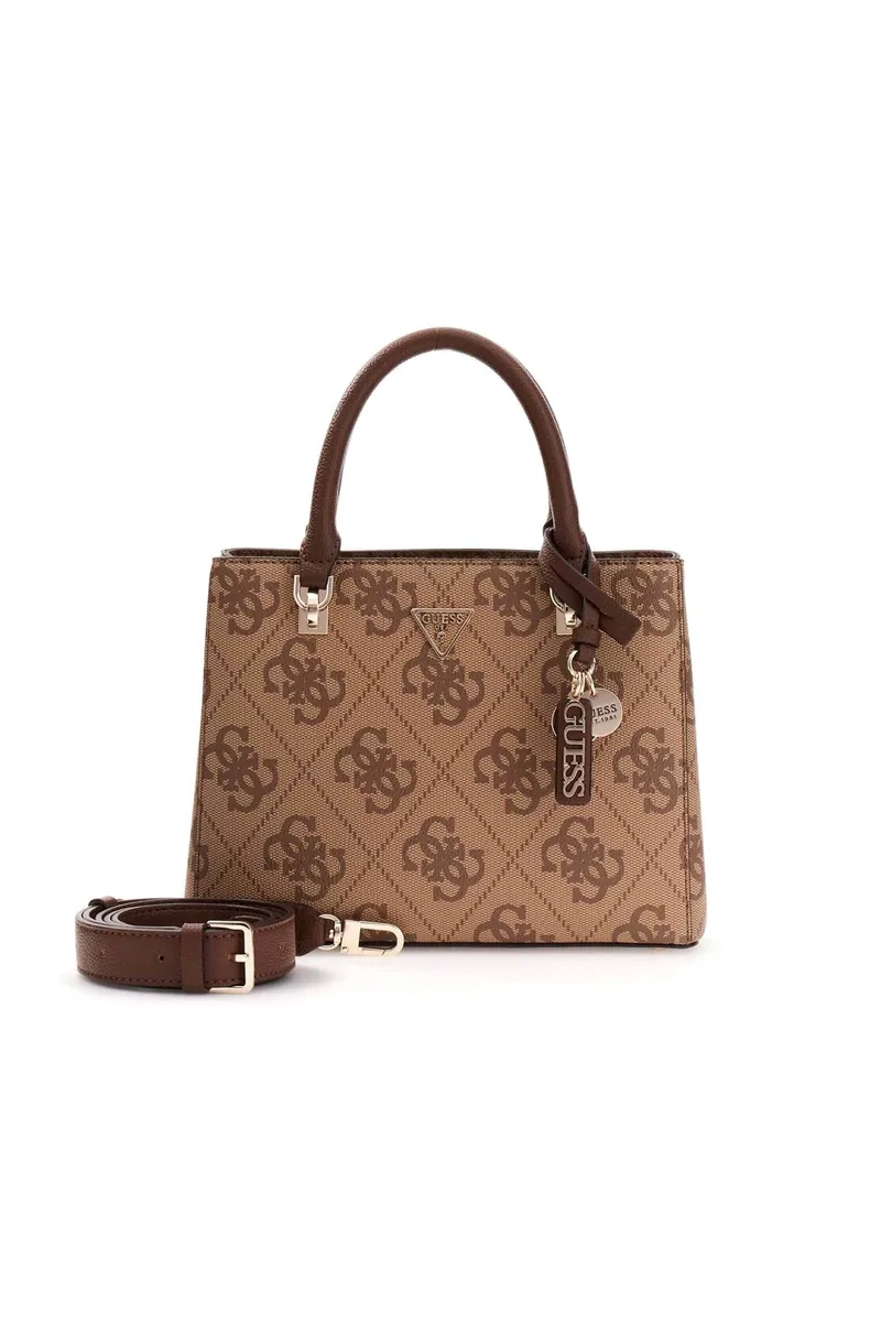 Guess γυναικεία τσάντα χειρός με all-over logo print "Noelle II" - HWSO9672050 Καφέ