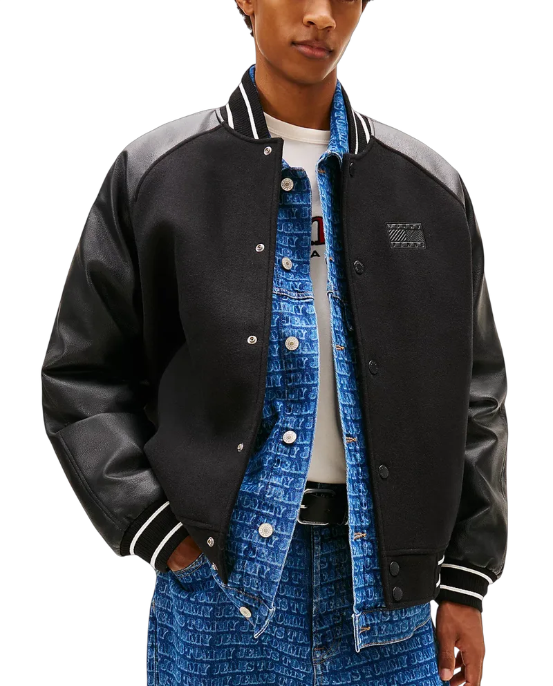 Ανδρικό Varsity Μπουφάν Μαύρο Tommy Jeans DM0DM22439-BDS