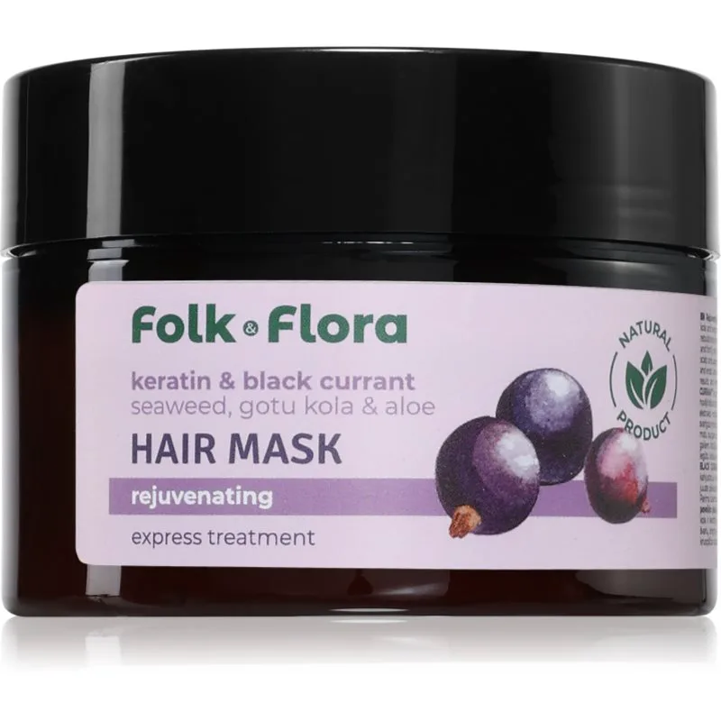 Folk & Flora Keratin & Black Currant αναγεννητική μάσκα για τα μαλλιά 200 ml