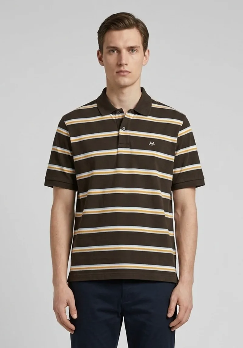Thomas Burberry Μπλούζα Polo - 21395 12559 6004 Brown Stripe