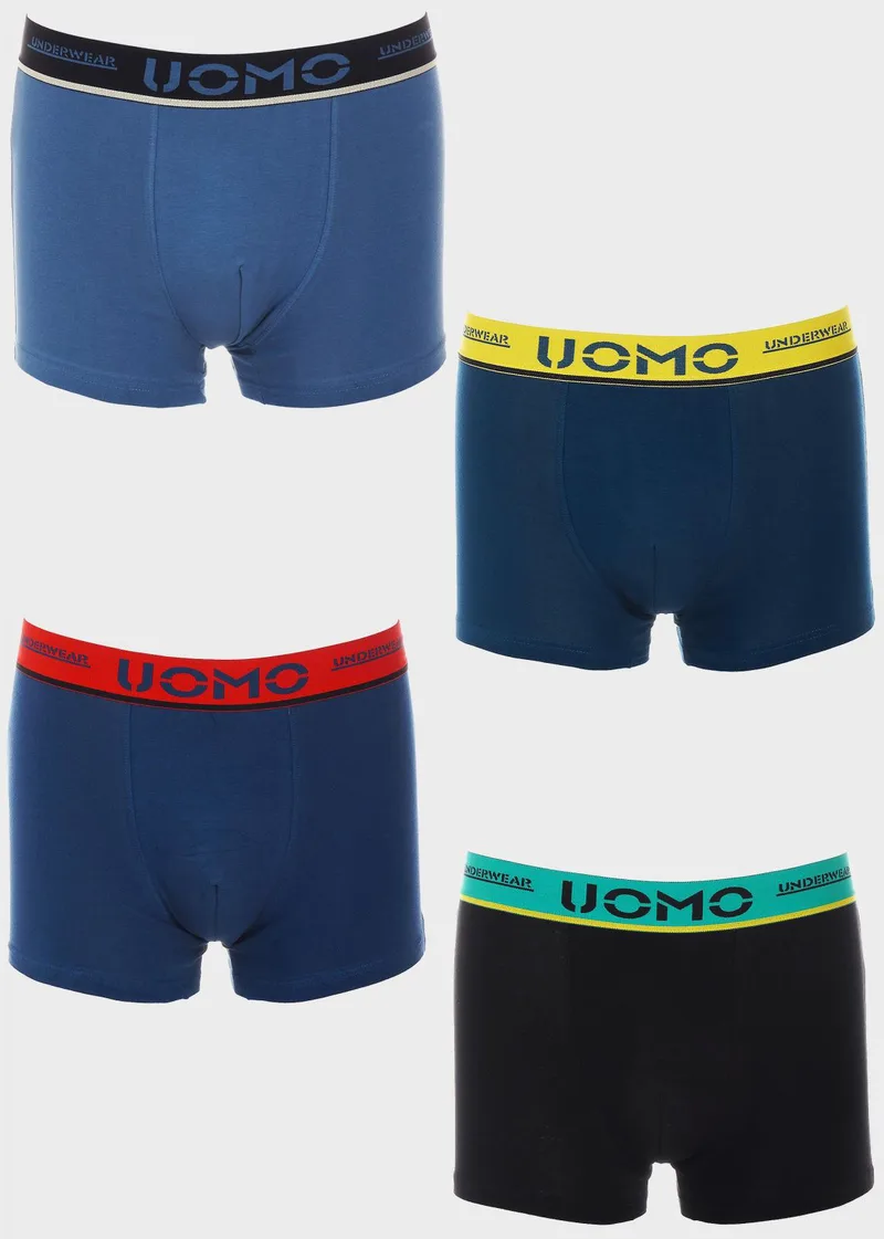 Ανδρικό boxer εξωτερικό λάστιχο"Underwear".Συσκευασία 4pack MULTI COLOUR