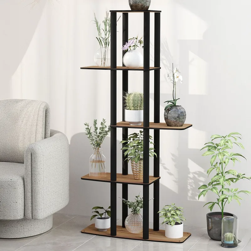Ξύλινη Ανθοστήλη Gardenia Flower Bed - Walnut 282Ptr1317 (20x60x140 cm)