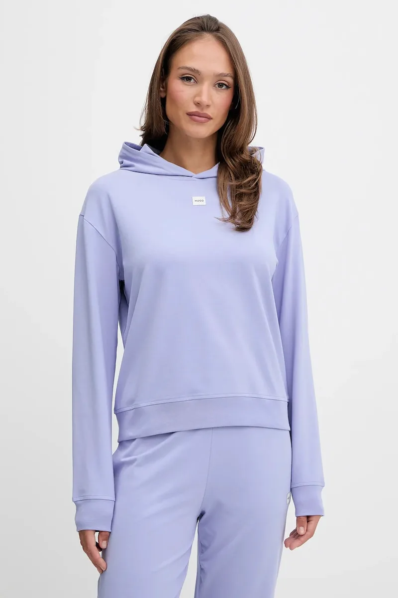 HUGO μπλούζα με κουκούλα γυναικεία με βαμβάκι SIGNATURE_HOODIE