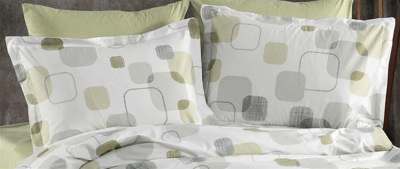 Μαξιλαροθήκη Dimcol Εμπριμέ Μελίνα 708 50x70 White-Olive