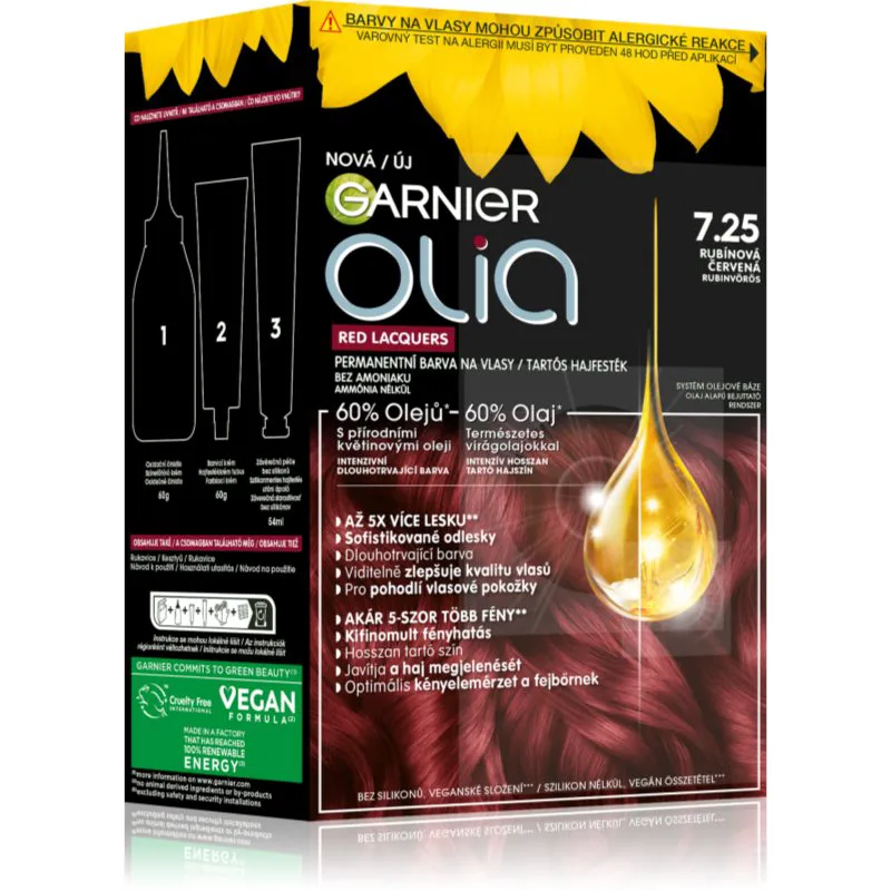 Garnier Olia Big Kit μόνιμη βαφή μαλλιών απόχρωση 7.25 Vinyl blush 1 τμχ