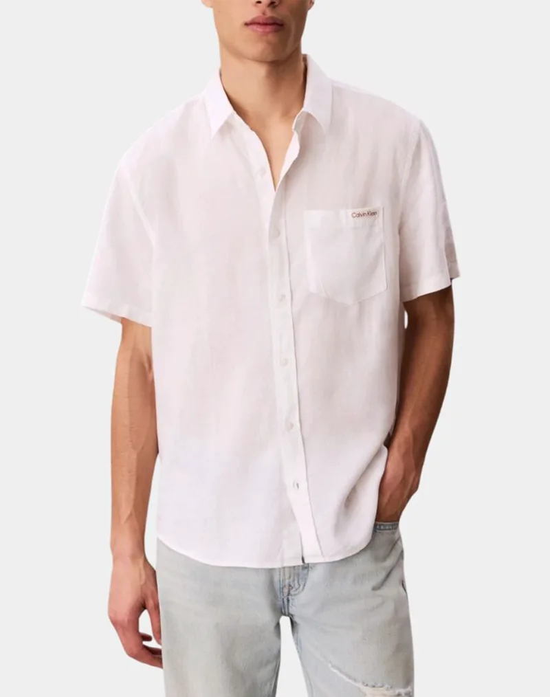 CALVIN KLEIN JEANS SS SOLID CAUSAL LINEN CLASSIC SH LV04RF120G-YAA OffWhite