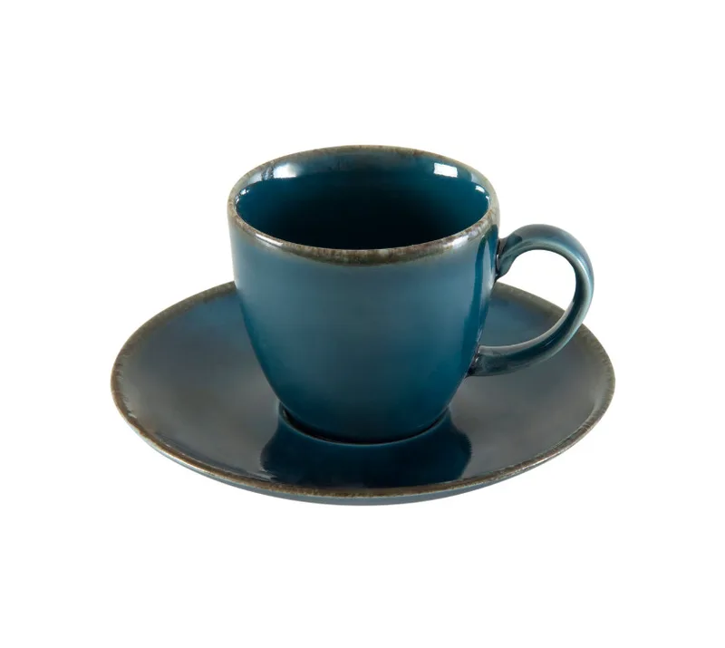 Porline Φλιτζάνι Πορσελάνης Espresso Με Πιάτο Tivoli Blue 90ml