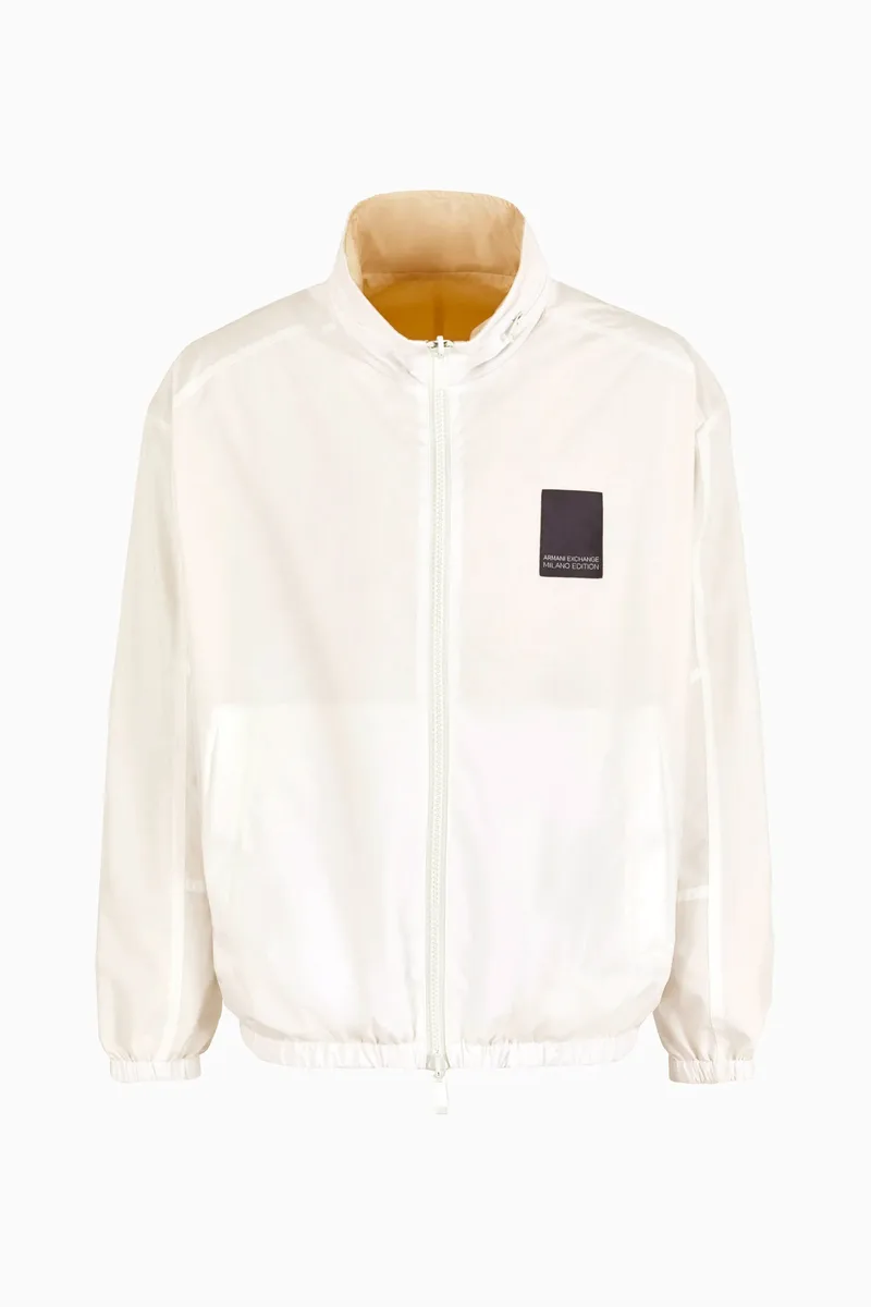 Armani Exchange ανδρικό jacket με ψηλό λαιμό και logo patch - 3DZB06ZNB7Z Λευκό