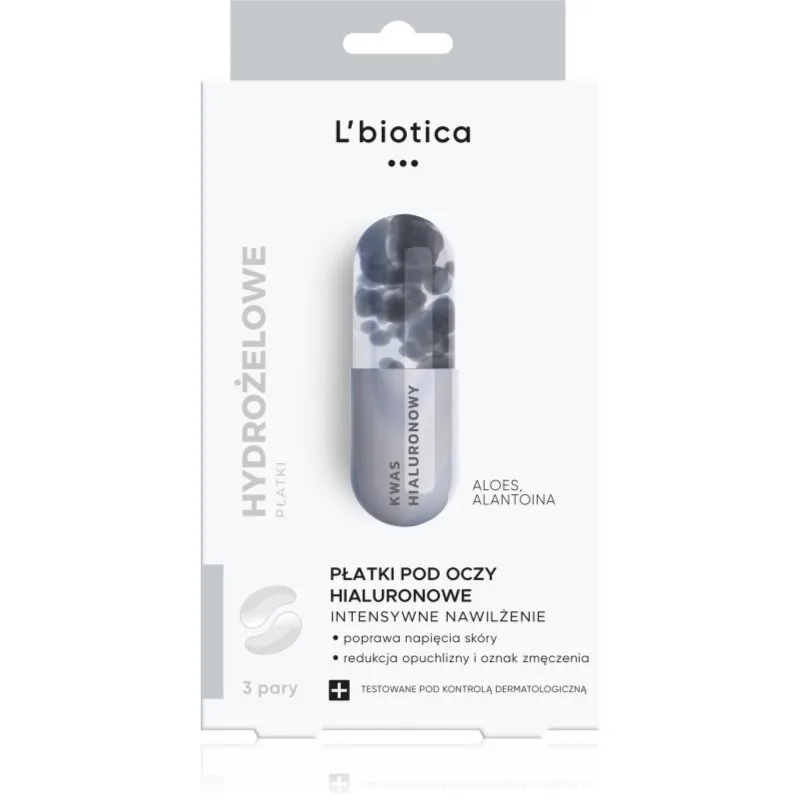 L’biotica Eye Patches Hyaluronic εντατικά ενυδατική μάσκα Γύρω από τα μάτια 3x2 τμχ