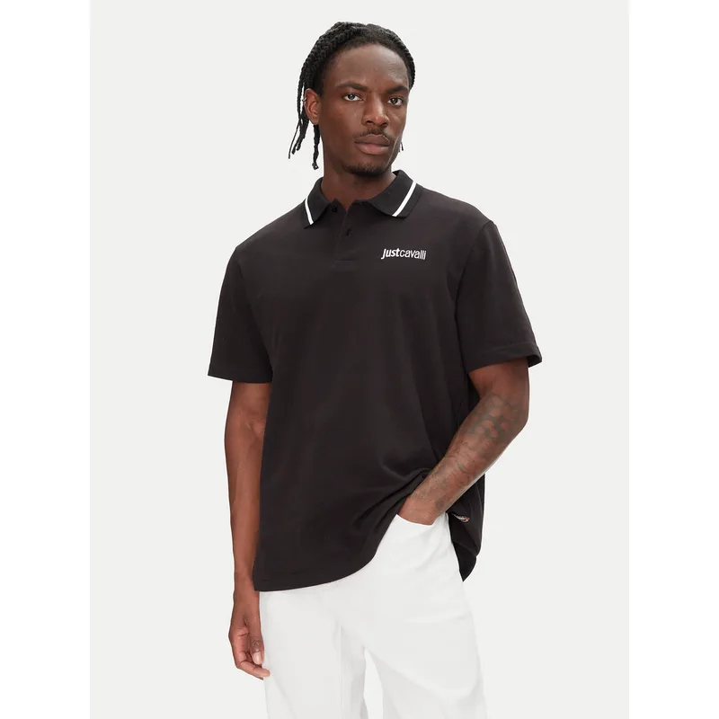 Just Cavalli Polo 78OAGT15 Μαύρο Regular Fit