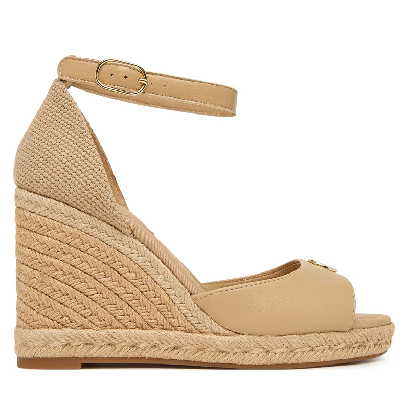 Εσπαντρίγιες Tommy Hilfiger Plate High Wedge Espad FW0FW09517 Ανοιχτό μπεζ