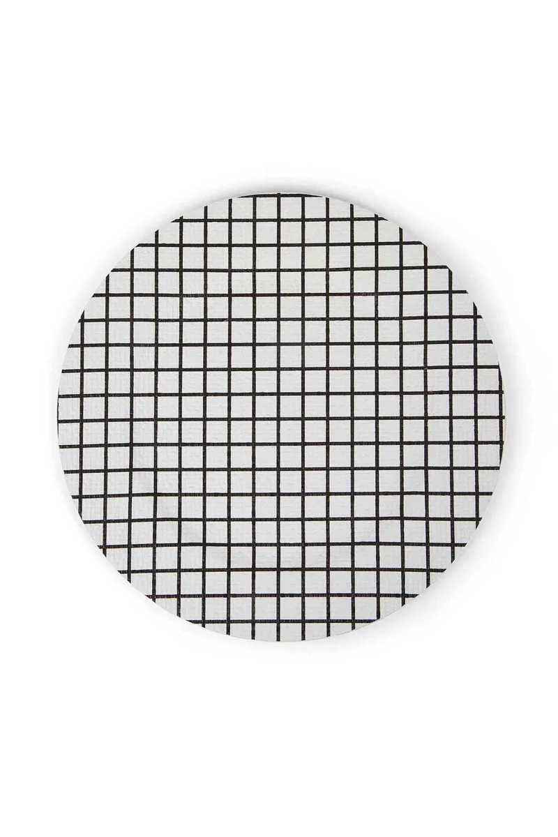 Coincasa σουπλά πλαστικό με καρό σχέδιο 33 cm - 007355800 Λευκό