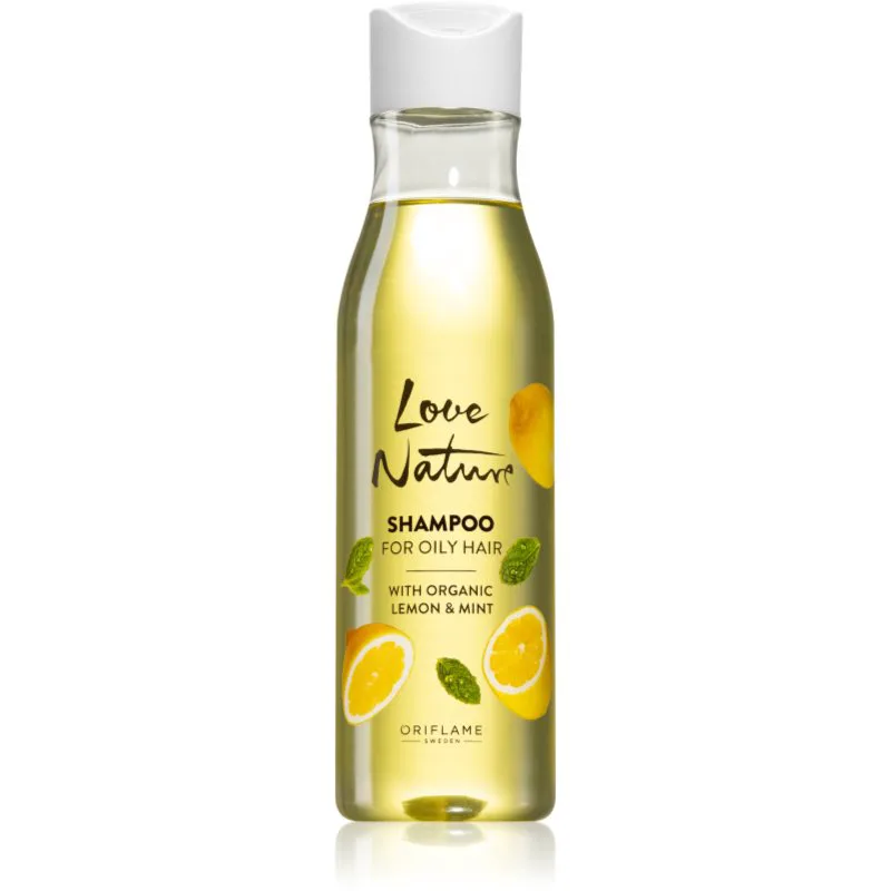 Oriflame Love Nature Organic Lemon & Mint σαμπουάν για βαθύ καθαρισμό για λιπαρά μαλλιά 250 ml