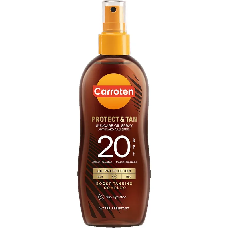 Carroten Protect & Tan Spf20 Suncare Oil Spray Αντηλιακό Λάδι Spray Μεσαίας Προστασίας & Μαυρίσματος 150ml