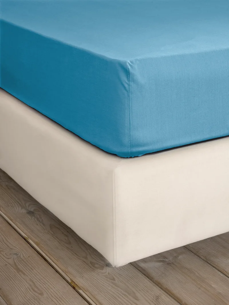 Σεντόνι Υπέρδιπλο με Λάστιχο Nima Petrol Blue 165x205+35