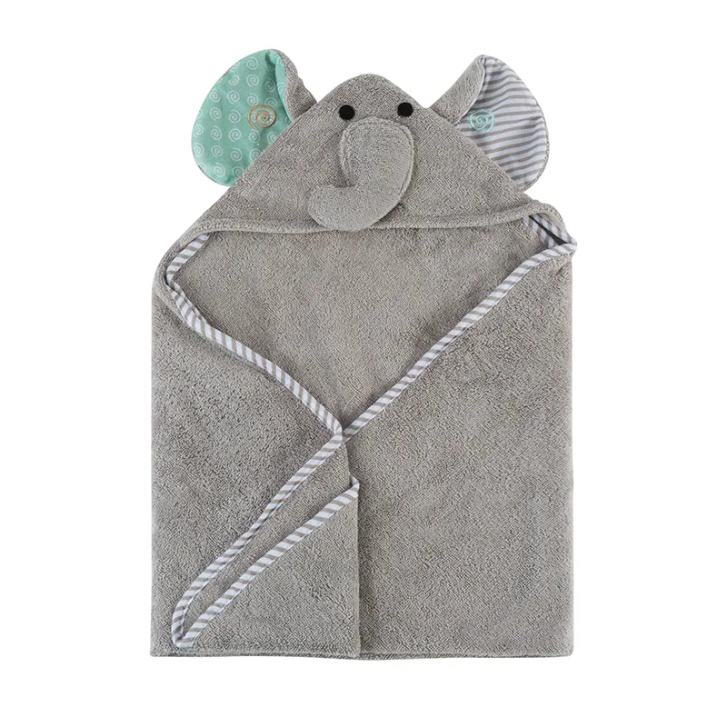 Κάπα Βαμβακερή 77x77εκ. Elephant Zoocchini ZOO1009 (Ύφασμα: Βαμβάκι 100%, Χρώμα: Γκρι) - Zoocchini - ZOO1009