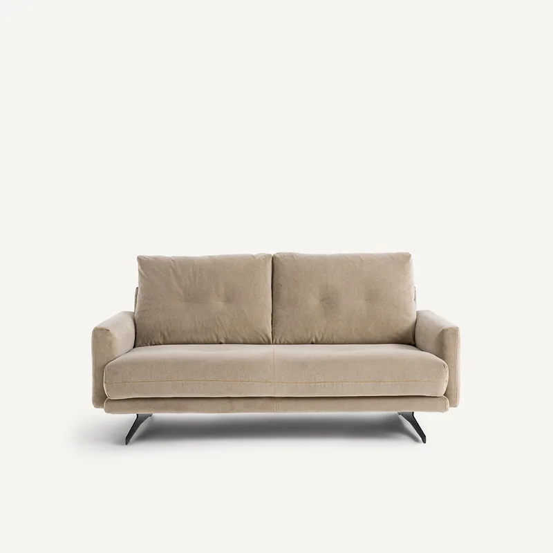 Καναπές 2 θέσεων από βελούδο stonewashed Μ95xΠ161xΥ81cm