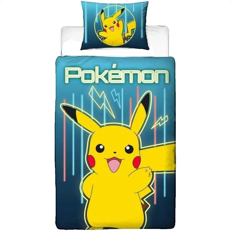 Σετ κλινοσκεπασμάτων Pokemon Parure de lit Pikachu réversible jaune