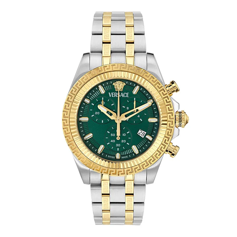 VERSACE VERSACE VORNAX CHRONO Two Tone Stainless Steel Bracelet VE0W00425