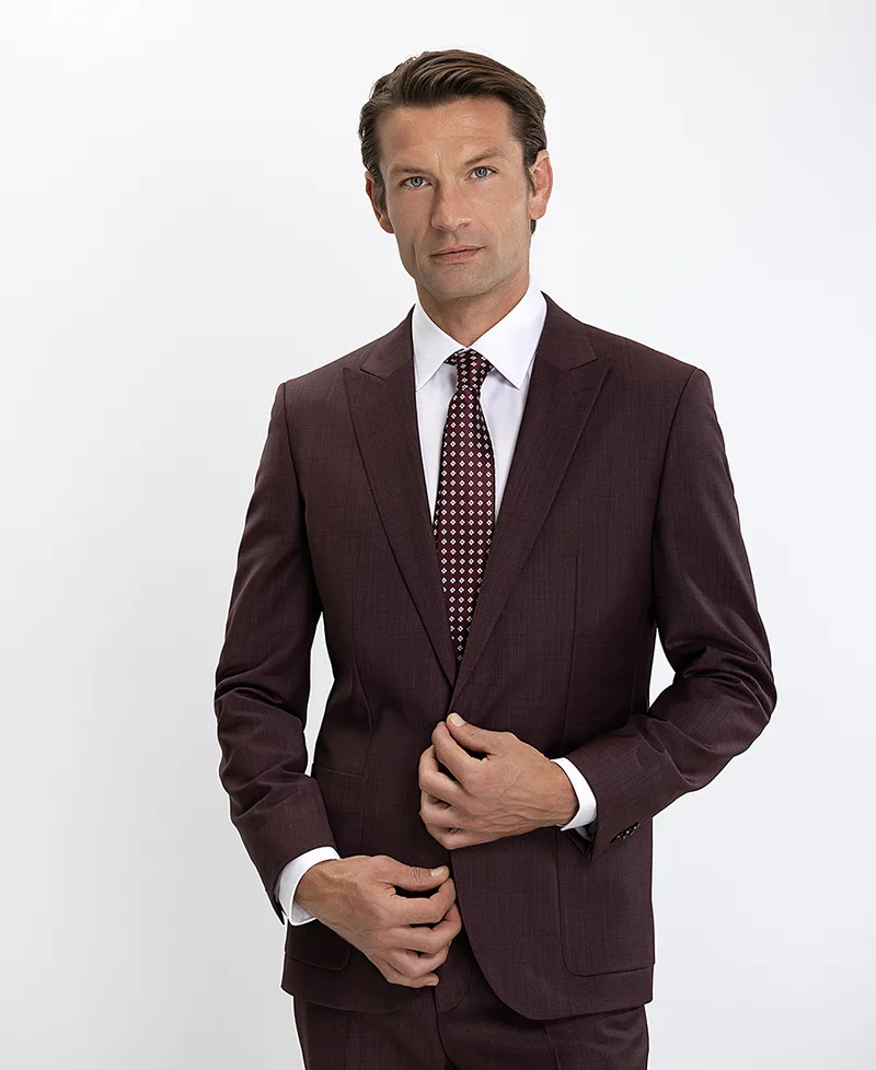 Hugo Ανδρικό Σακάκι Regular Fit Σκούρο Κόκκινο