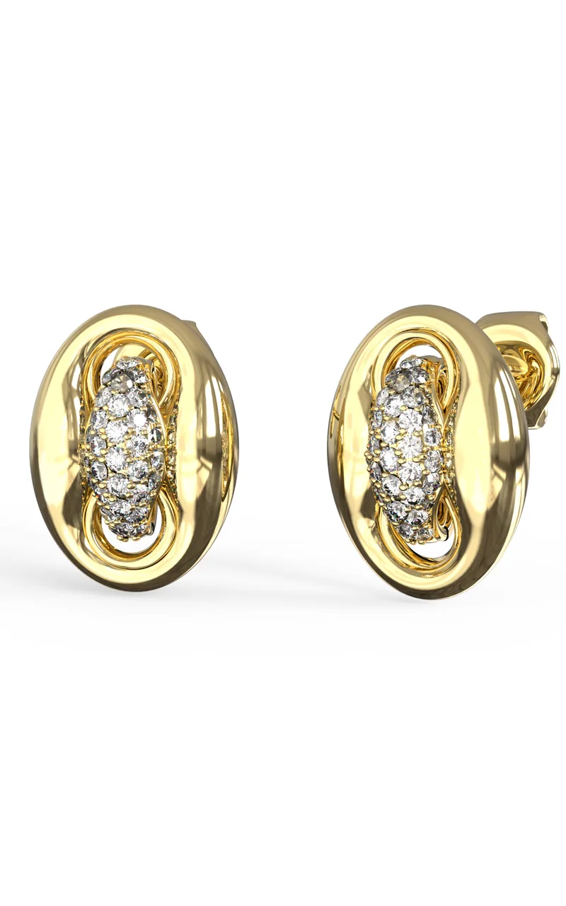 GUESS STEEL MARINA JUBE06225JWYGT/U Σκουλαρίκια Χρυσά Με Πέτρα