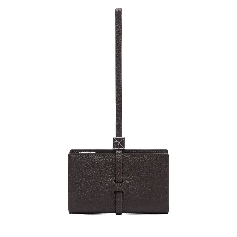 Πορτοφόλι Calvin Klein Emblem Hw Pebble Wallet On Strap LV04F1130G Καφέ