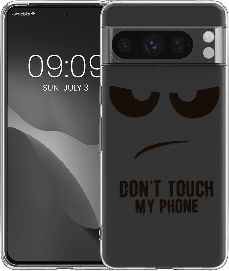 Θήκη Google Pixel 8 Pro - KWmobile TPU Case Σιλικόνης - Don't Touch My Phone / Transparent / Black (KWM000020JM003C)