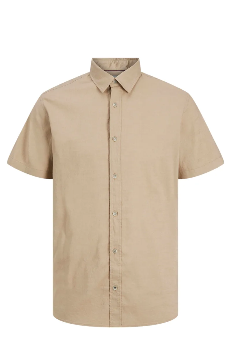 Πουκάμισο Κοντομάνικο Jack & Jones Jjpierre Slub 12270087-Crockery Ανδρικό
