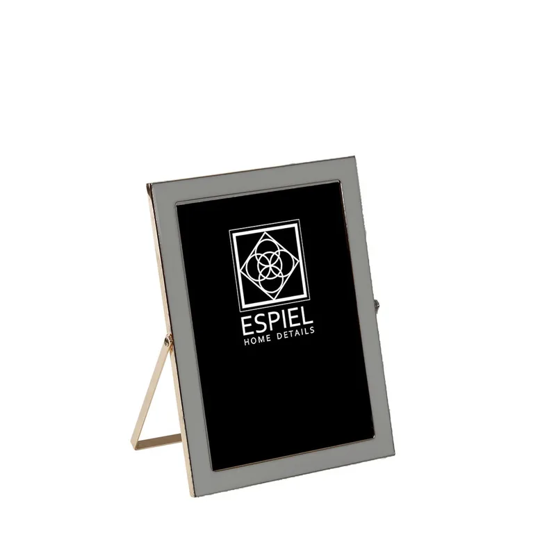 Κορνίζα Μεταλλική Γκρι-Χρυσή 16,8x0,6x22εκ. ESPIEL FAM606 (Υλικό: Μεταλλικό, Χρώμα: Γκρι) - ESPIEL - FAM606