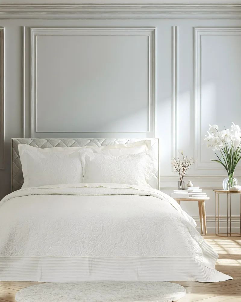 Σετ Κουβερλί King Size 3 Τεμαχίων Nima Heather Ivory Εκρού 240x260