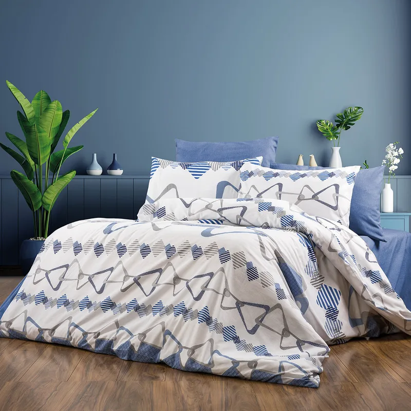 Σεντόνια Υπέρδιπλα (Σετ 240x270) Dimcol Δαρεία 489 White-Blue