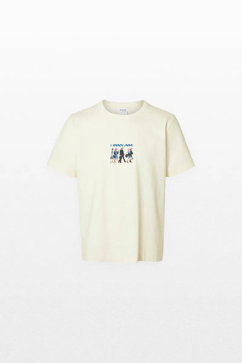 SELECTED HOMME Ανδρικό Μπεζ Short-Sleeved T-shirt