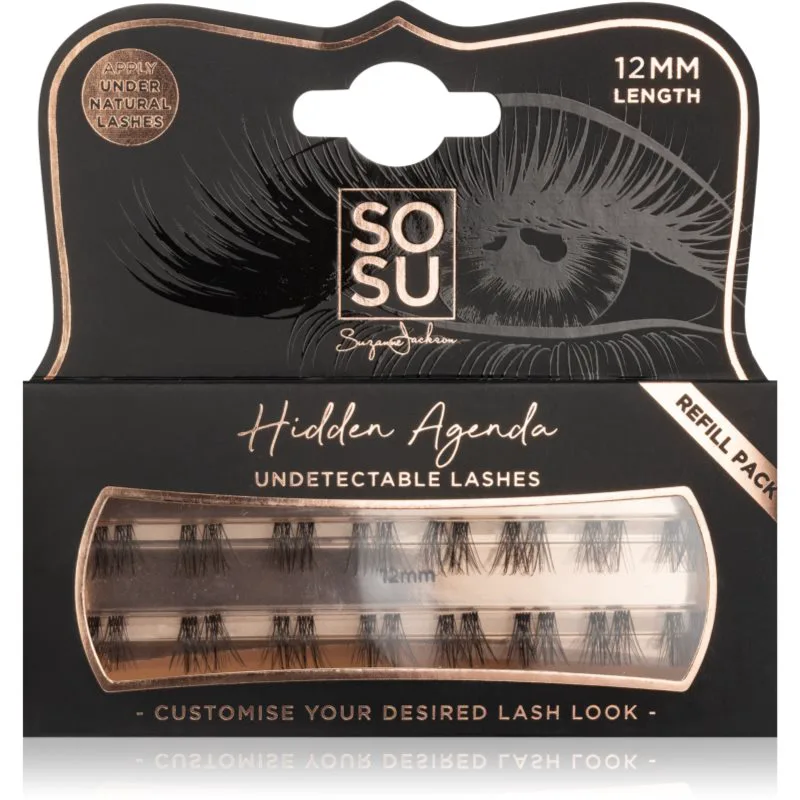 SOSU Cosmetics Hidden Agenda Undetectable Lashes αυτοκόλητες βλεφαρίδες σε τουφάκια χωρίς κόμπο 12 mm