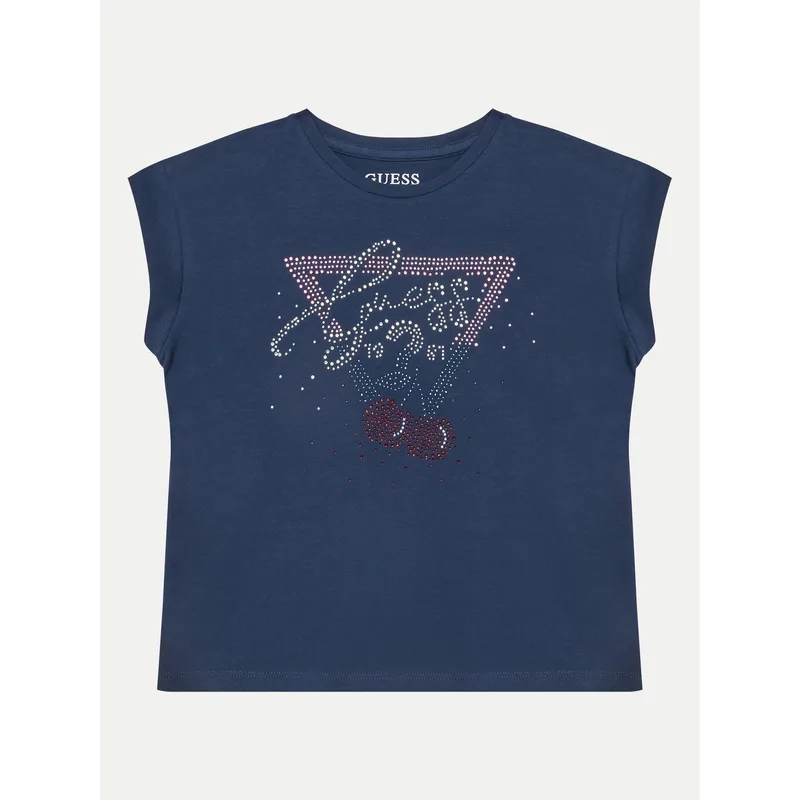 Guess T-Shirt J5GI01 K6YW4 Σκούρο μπλε Boxy Fit