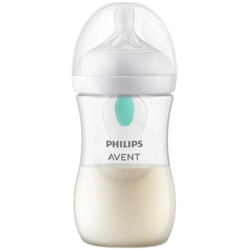 Philips Avent Natural Response Air Free Vent Bottle 3-6m 260ml, Μπιμπερό Πολυπροπυλενίου με Θηλή Σιλικόνης Ροής Όπως του Στήθους με Βαλβίδα Σχεδιασμένο για Μείωση των Κολικών Χωρίς Σχέδιο, Κωδ SCY673/01