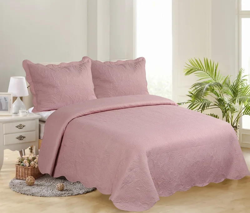 Σετ Κουβερλί Υπέρδιπλο 3 Τεμαχίων Silk Fashion Solid Amethyst/Cream 220x240