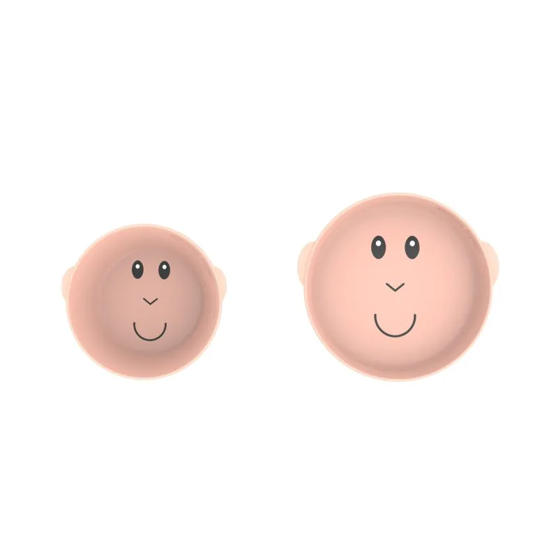Matchstick Monkey Monkey Plate & Bowl σετ φαγητού για παιδιά Dusty Ροζ 1 τμχ