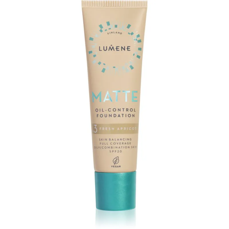 Lumene Matte Oil-Control ματ μεικ απ SPF 20 απόχρωση 3 Fresh Apricot 30 ml