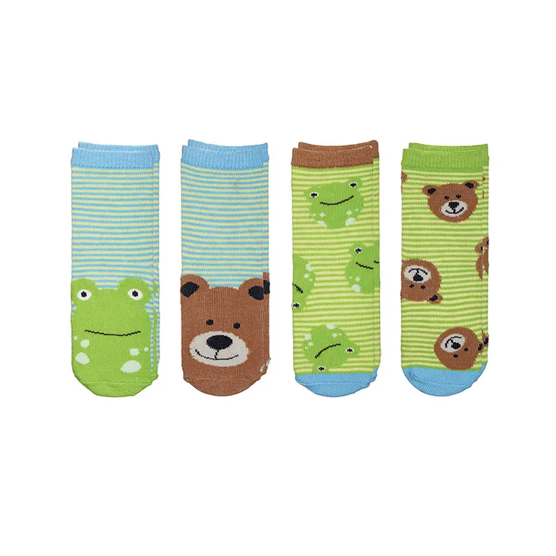 Βρεφικά Καλτσάκια (Σετ 4 Ζεύγη) FlapjackKids Frog/Bear Small