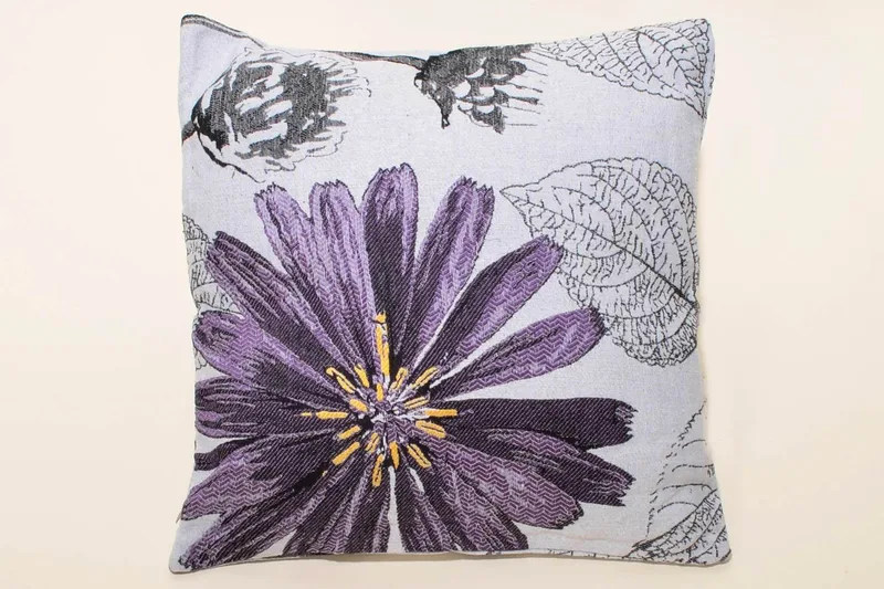 Μαξιλαροθήκη Διακόσμησης Silk Fashion Flower Purple 45x45