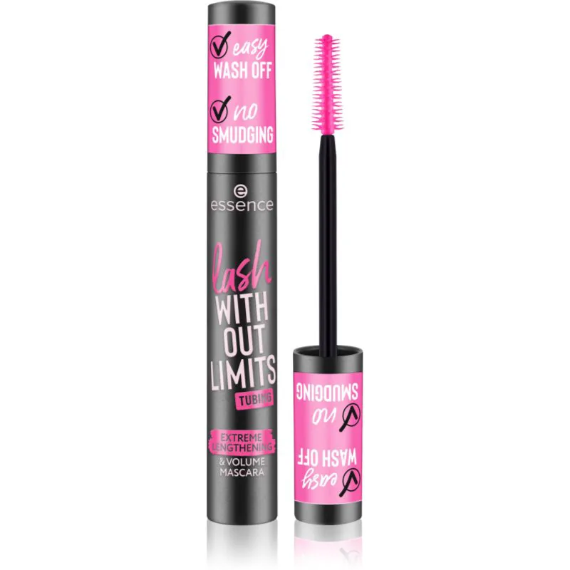 essence lash WITHOUT LIMITS TUBING μάσκαρα για όγκο και επιμήκυνση απόχρωση 04 Black Tubing 13 ml