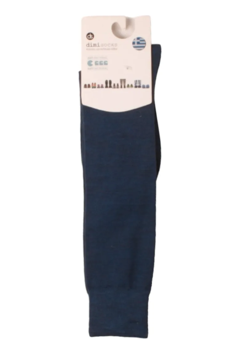 Κάλτσα γυναικεία Dimi Socks μέχρι το γόνατο μάλλινη DM1005-Μπλε