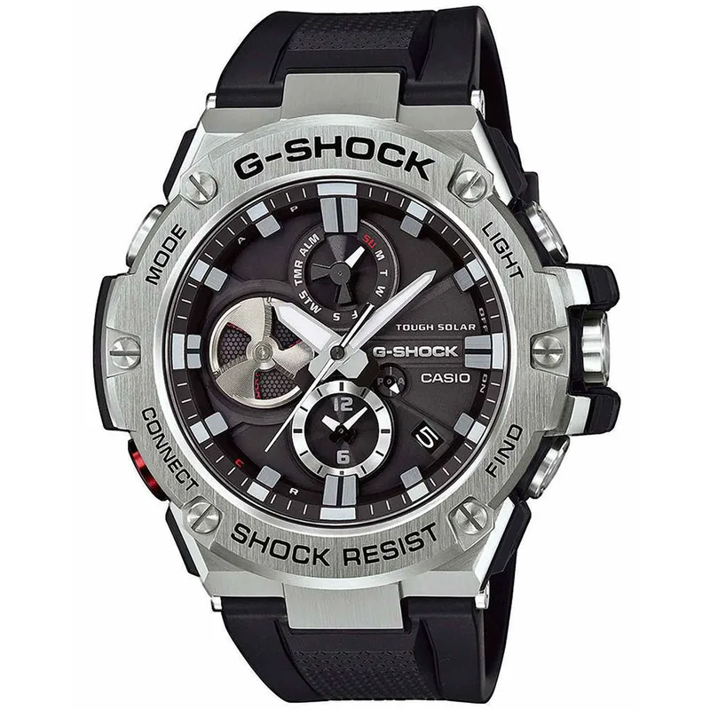 CASIO G-SHOCK Βlack Rubber Strap GST-B100-1AER