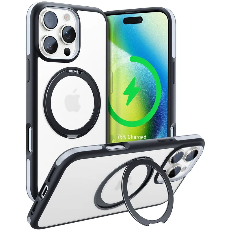 Θήκη Torras Ostand R Fusion MagSafe Kickstand Black iPhone 16 Pro Max